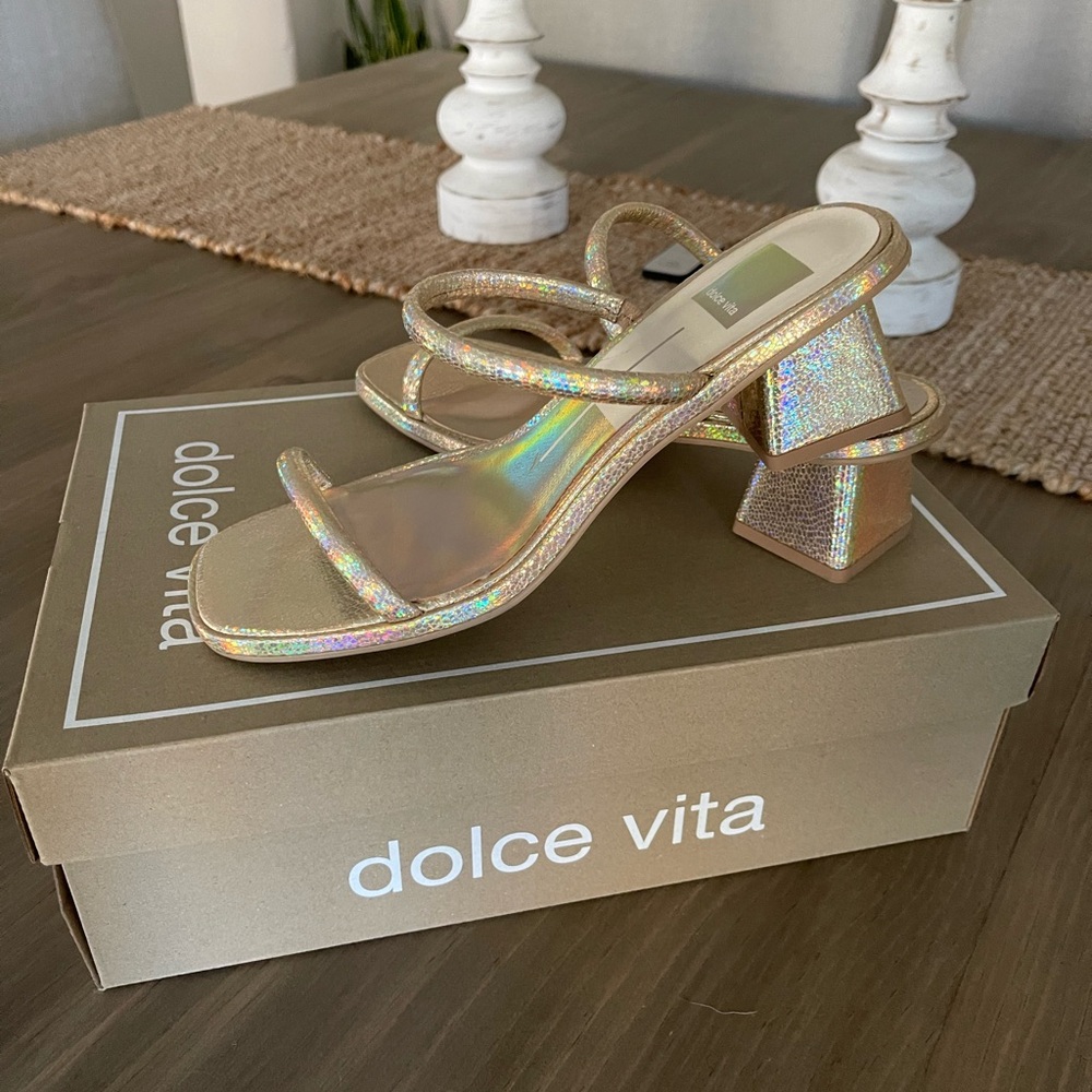 Dolce Vita Holographic Heeled Sandals